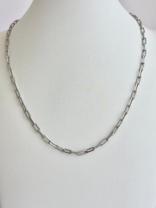 Paperclip Silver Chain Necklace