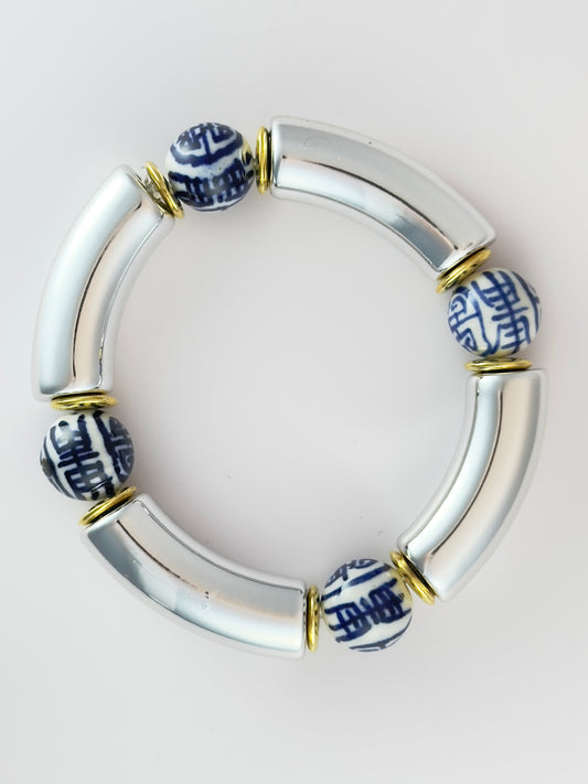 Charleston Silver Blue Bracelet