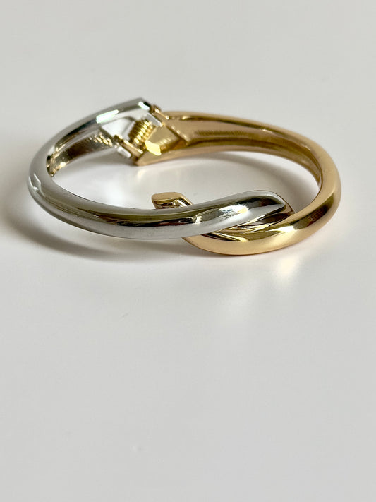 Gold Silver X Cuff