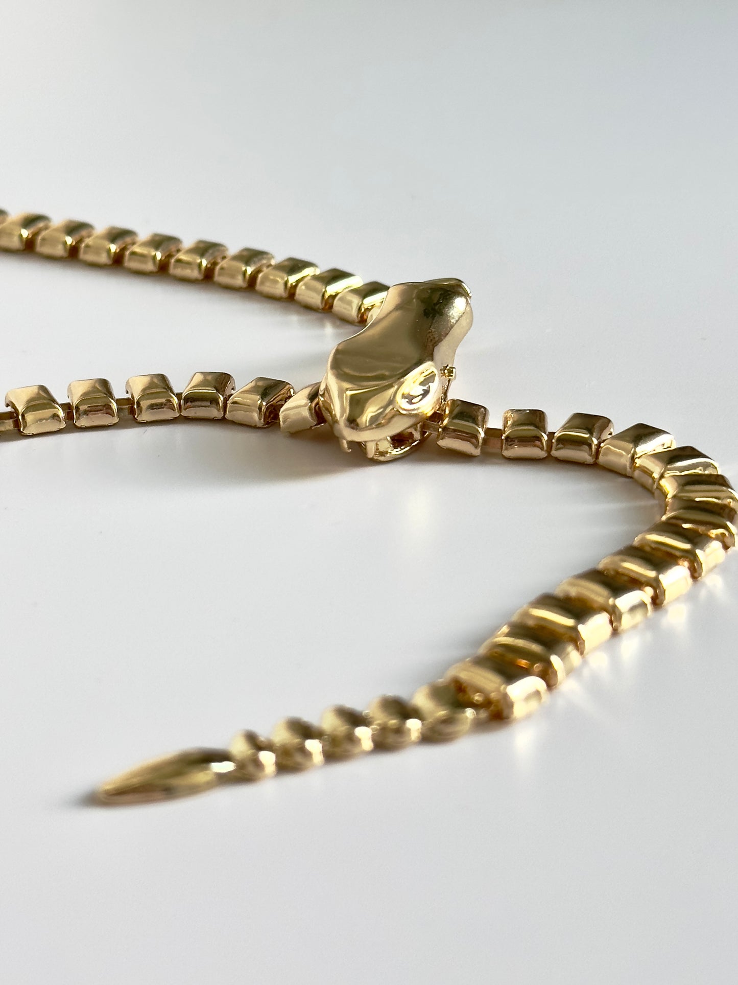 Y Snake Gold Necklace