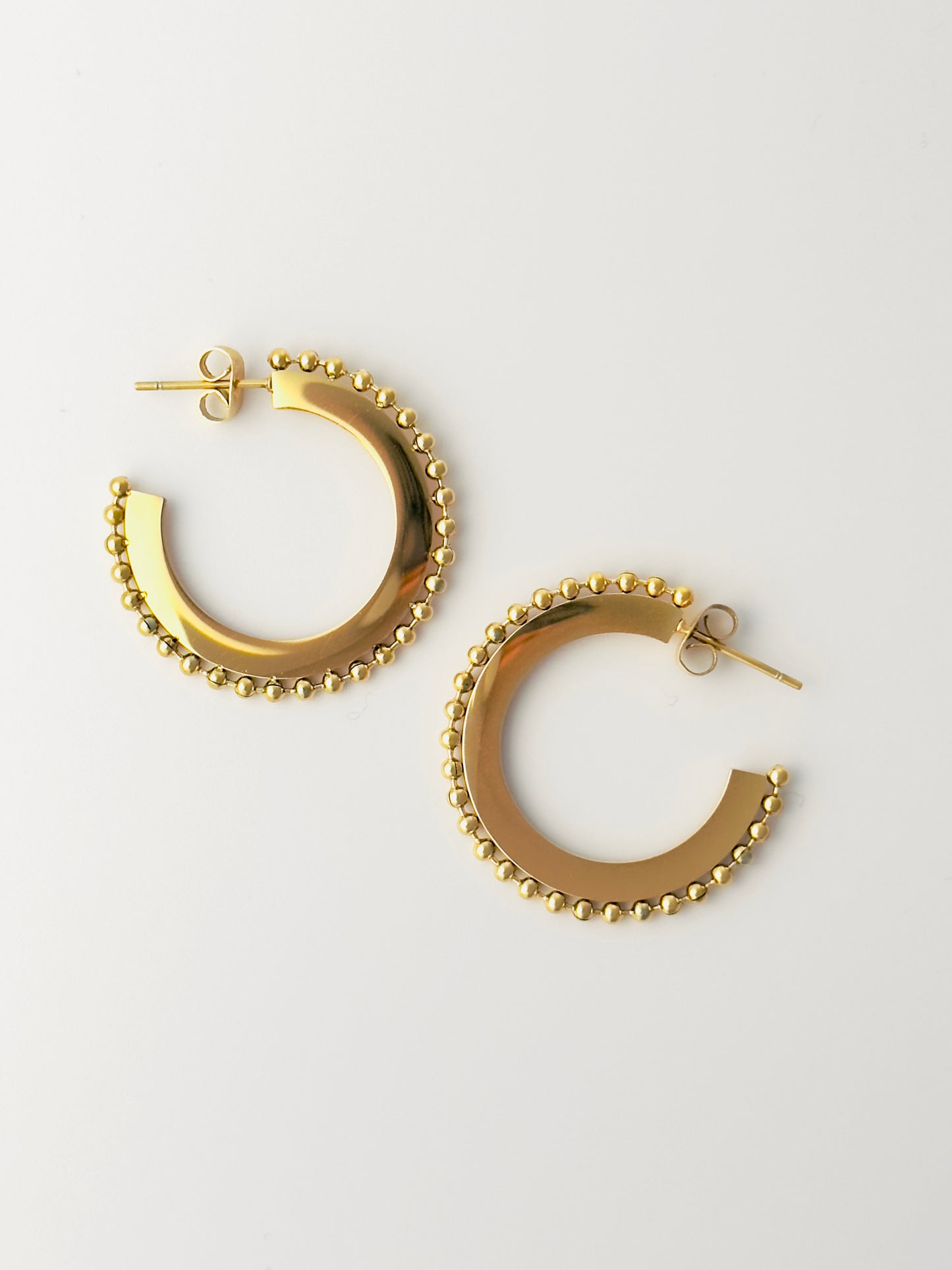 Studded Flat Hoops
