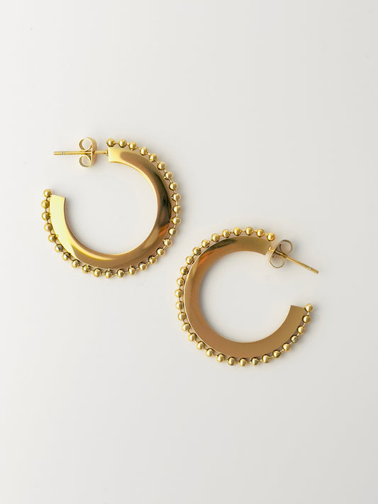 Studded Flat Hoops