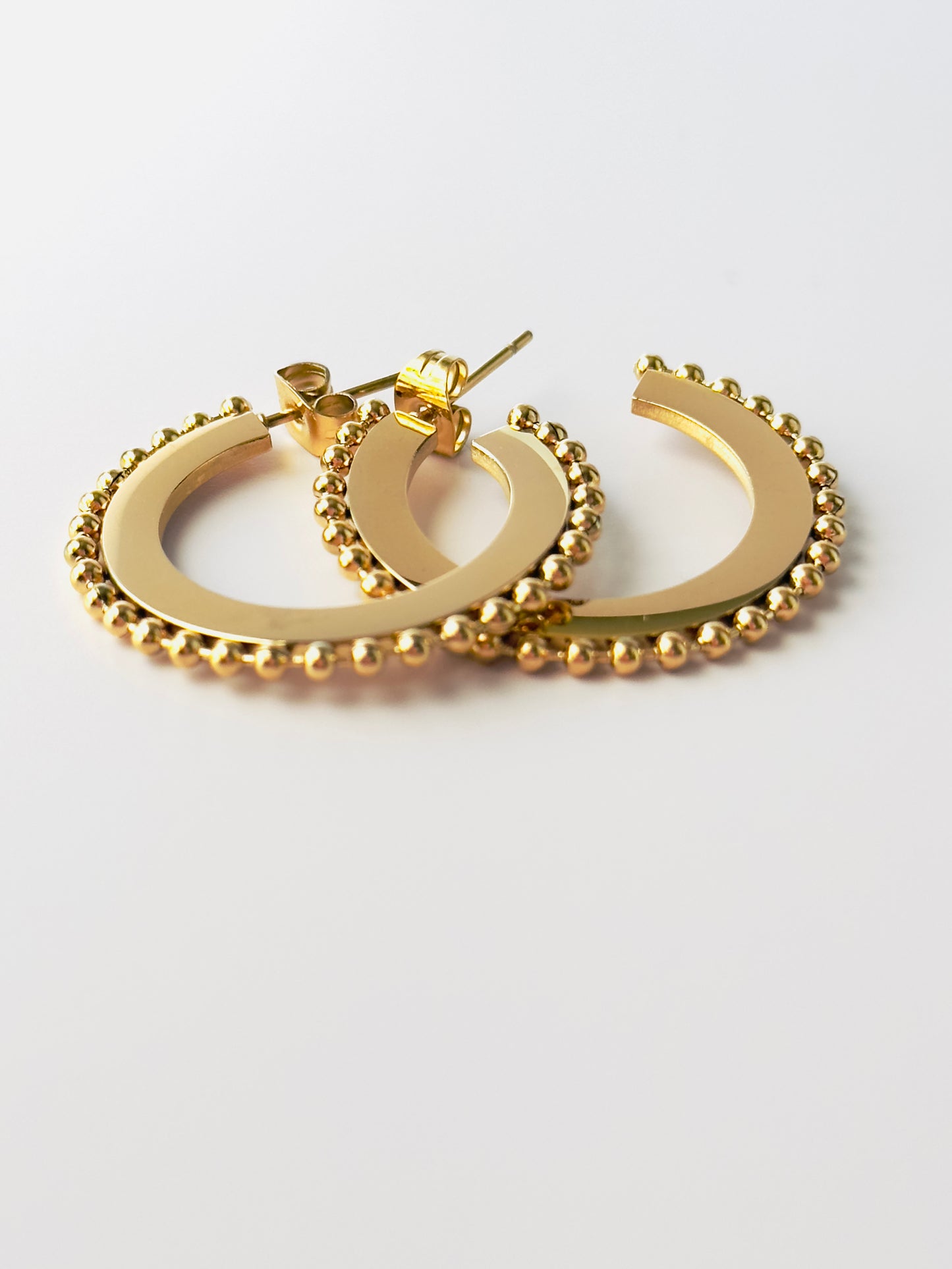 Studded Flat Hoops