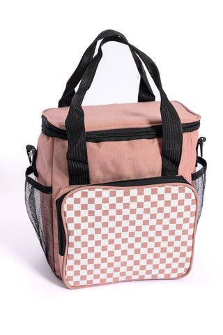 Insulated Checked Tote in Pink (ONLINE EXCLUSIVE)