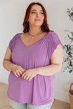 Ruched Cap Sleeve Top in Lavender (ONLINE EXCLUSIVE)