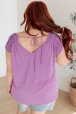Ruched Cap Sleeve Top in Lavender (ONLINE EXCLUSIVE)