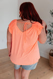 Ruched Cap Sleeve Top in Neon Orange (ONLINE EXCLUSIVE)