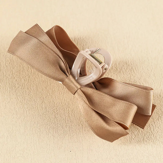 Beige Bow Hair Clip