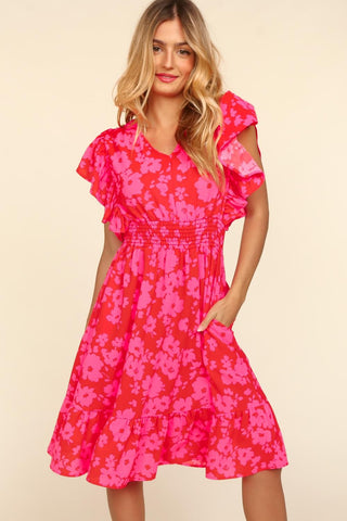 Summer Time Floral Dress in Pink