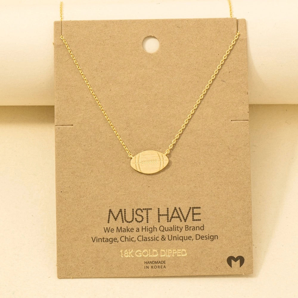 Gold Football Necklace