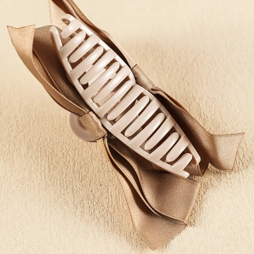 Beige Bow Hair Clip