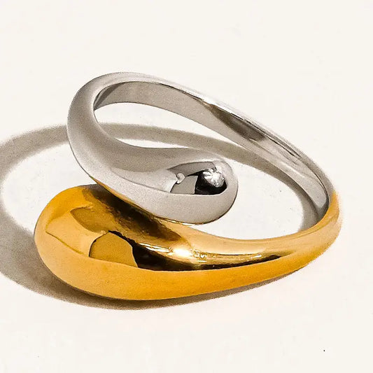 Silver Gold Twist Ring