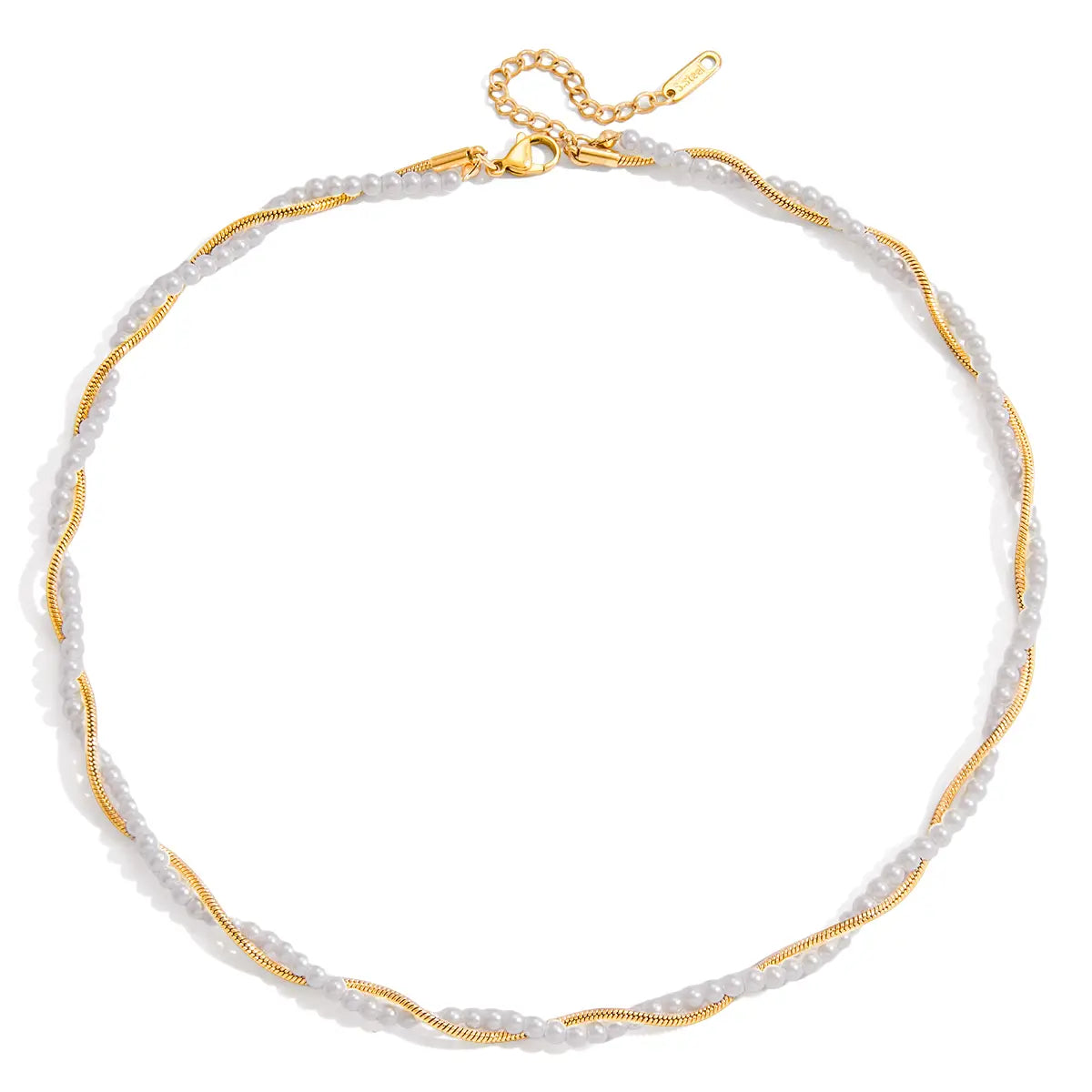 Pearl Gold Twist Necklace