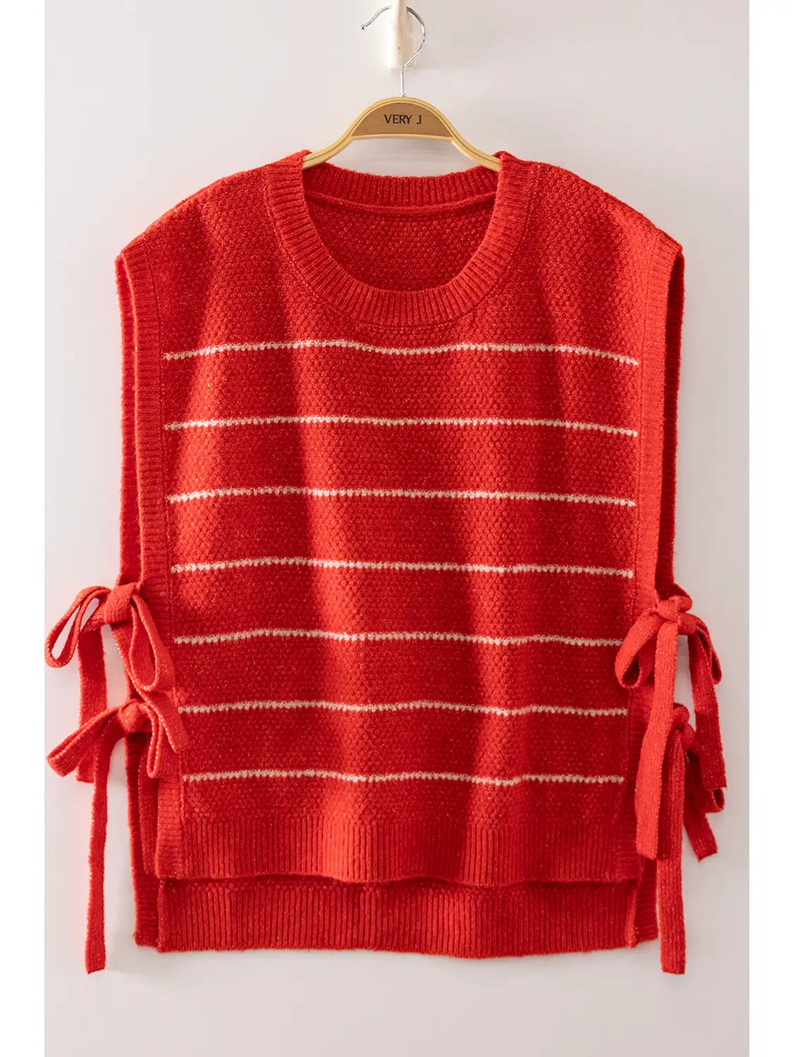 Striped Side Tie Knit Vest