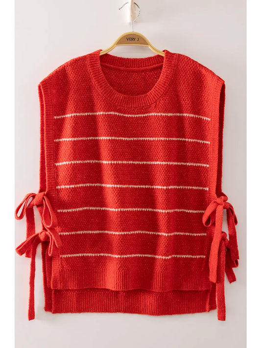 Striped Side Tie Knit Vest