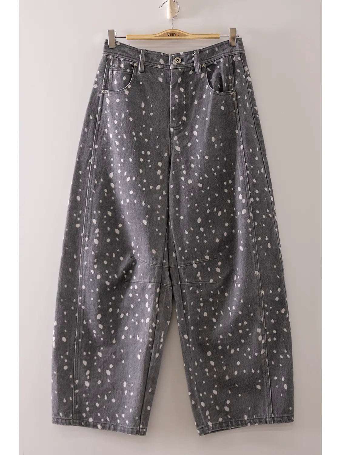Animal Print Barrel Jeans