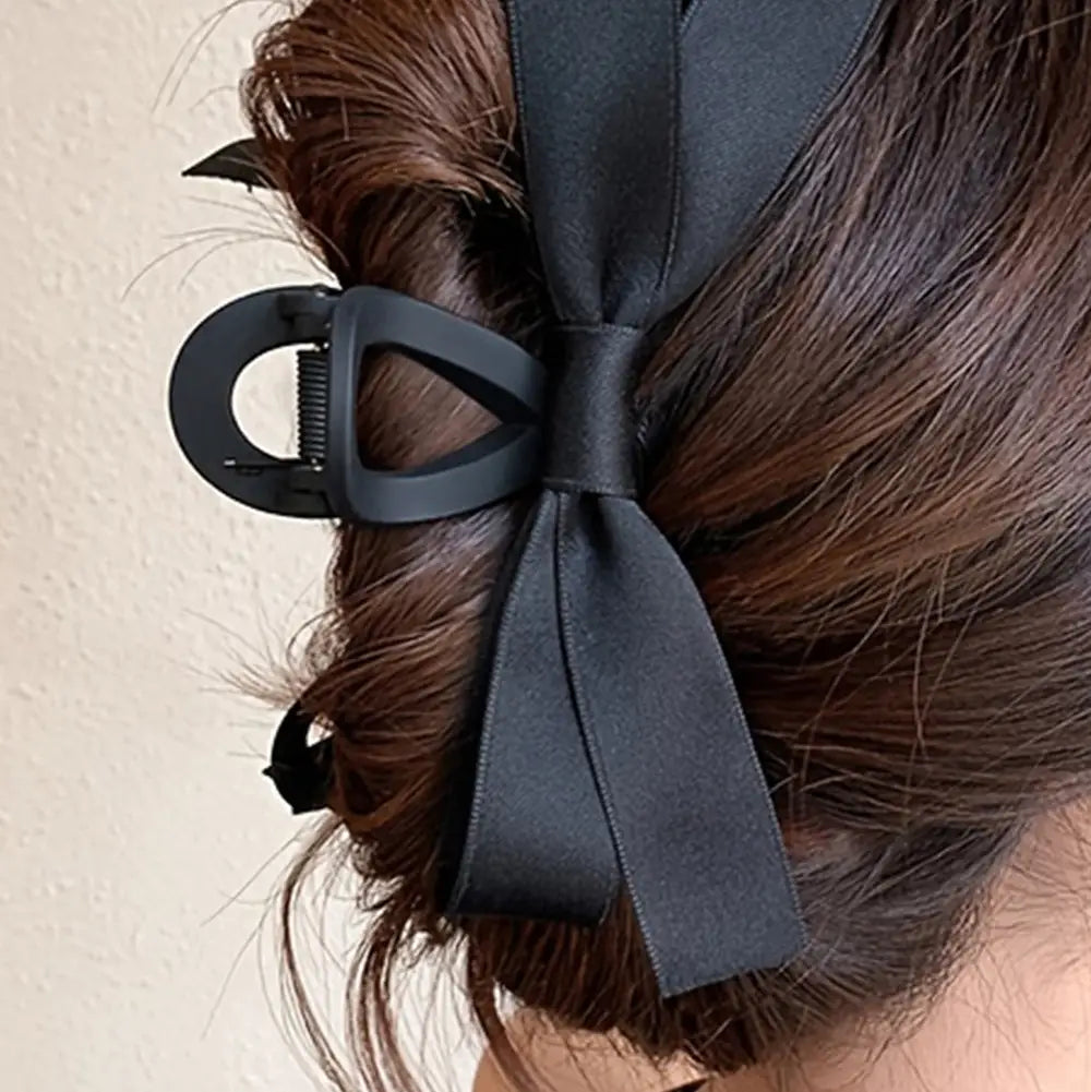 Black Bow Hair Clip