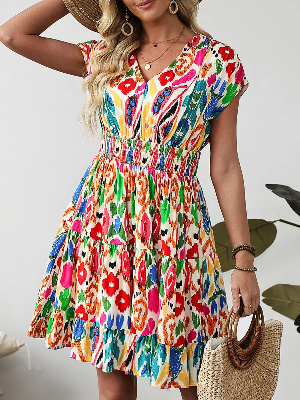 Abstract Print Mini Dress