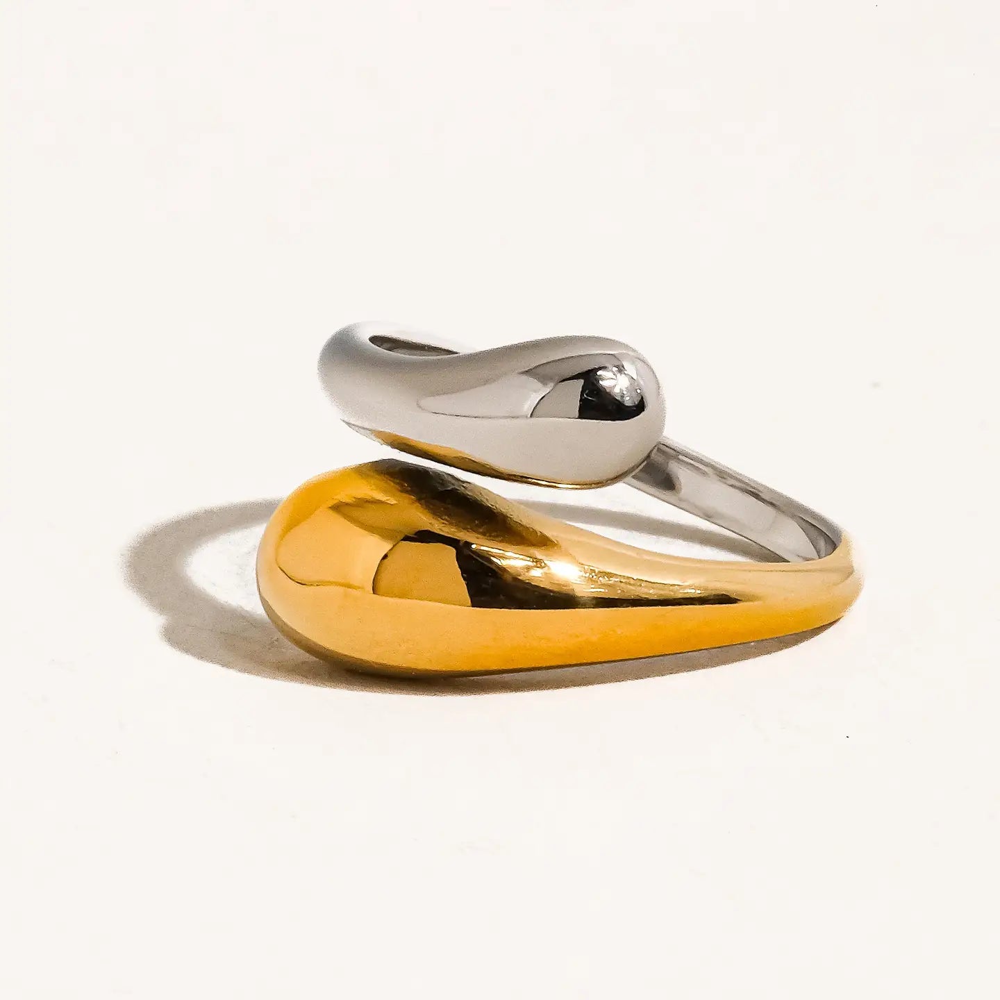 Silver Gold Twist Ring