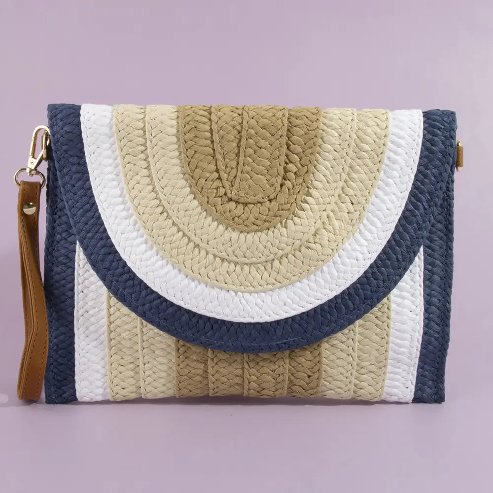 Blue Woven Clutch