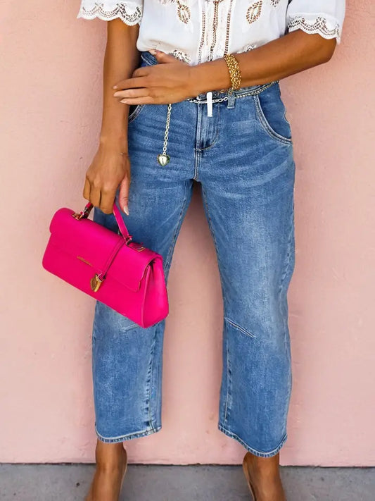 Ankle Length Barrel Jeans