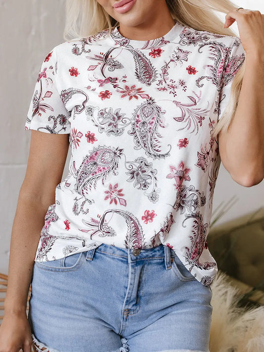 Paisley Short Sleeve Top