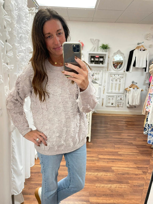 Frosted Fringe Pullover Sweater
