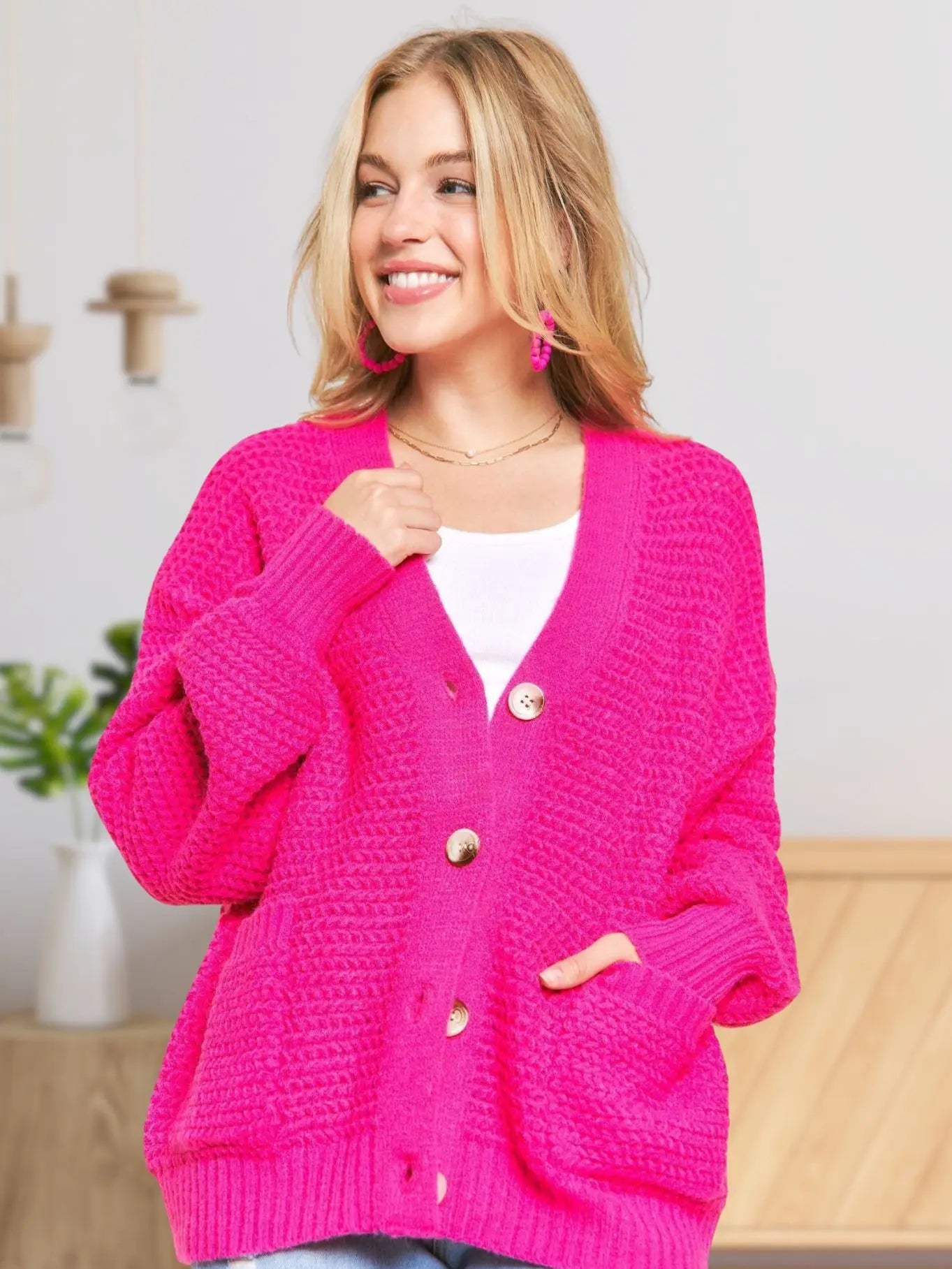 Pink Knit Cardigan