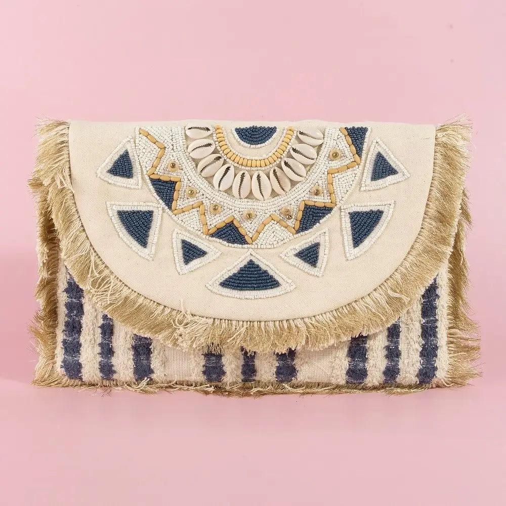 Beaded Fringe Clutch