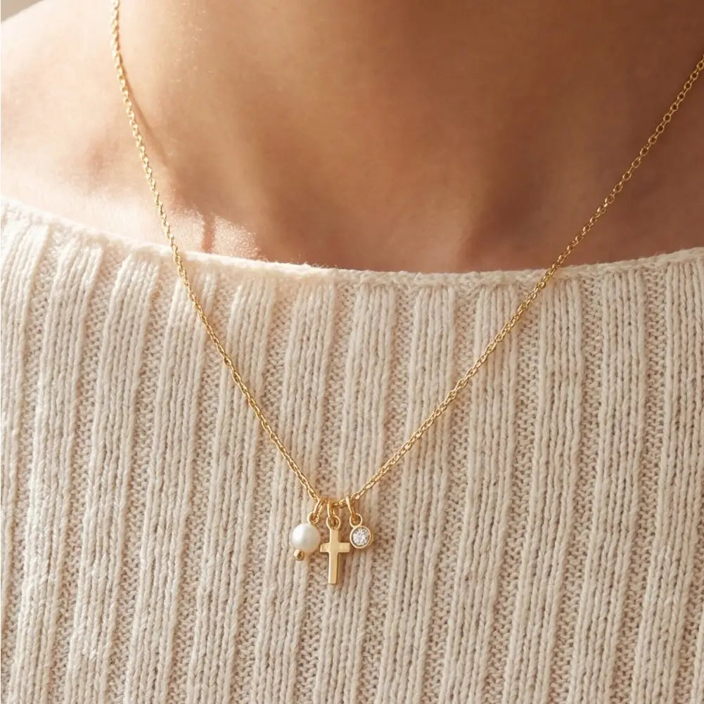 Dainty Gold Cross Necklace