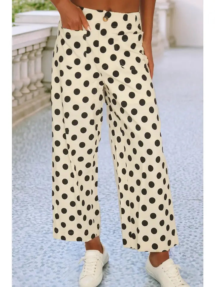 Polka Dot Wide Leg Pants