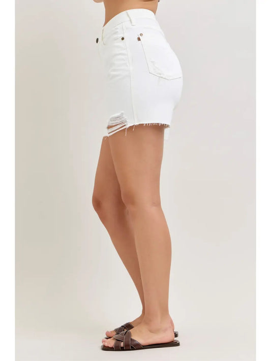 Judy Blue Ripped White Shorts
