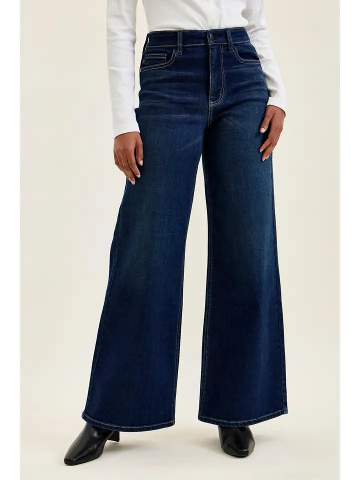 Judy Blue Dark Wide Leg Jeans
