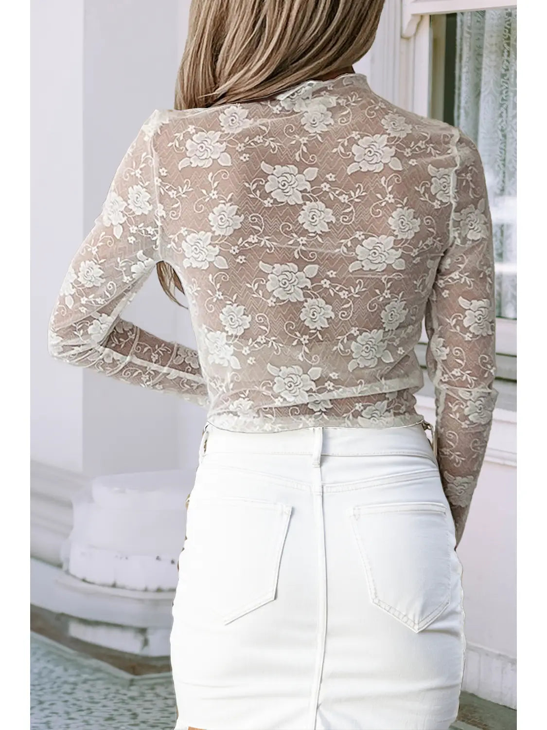 Floral Lace Mesh Top