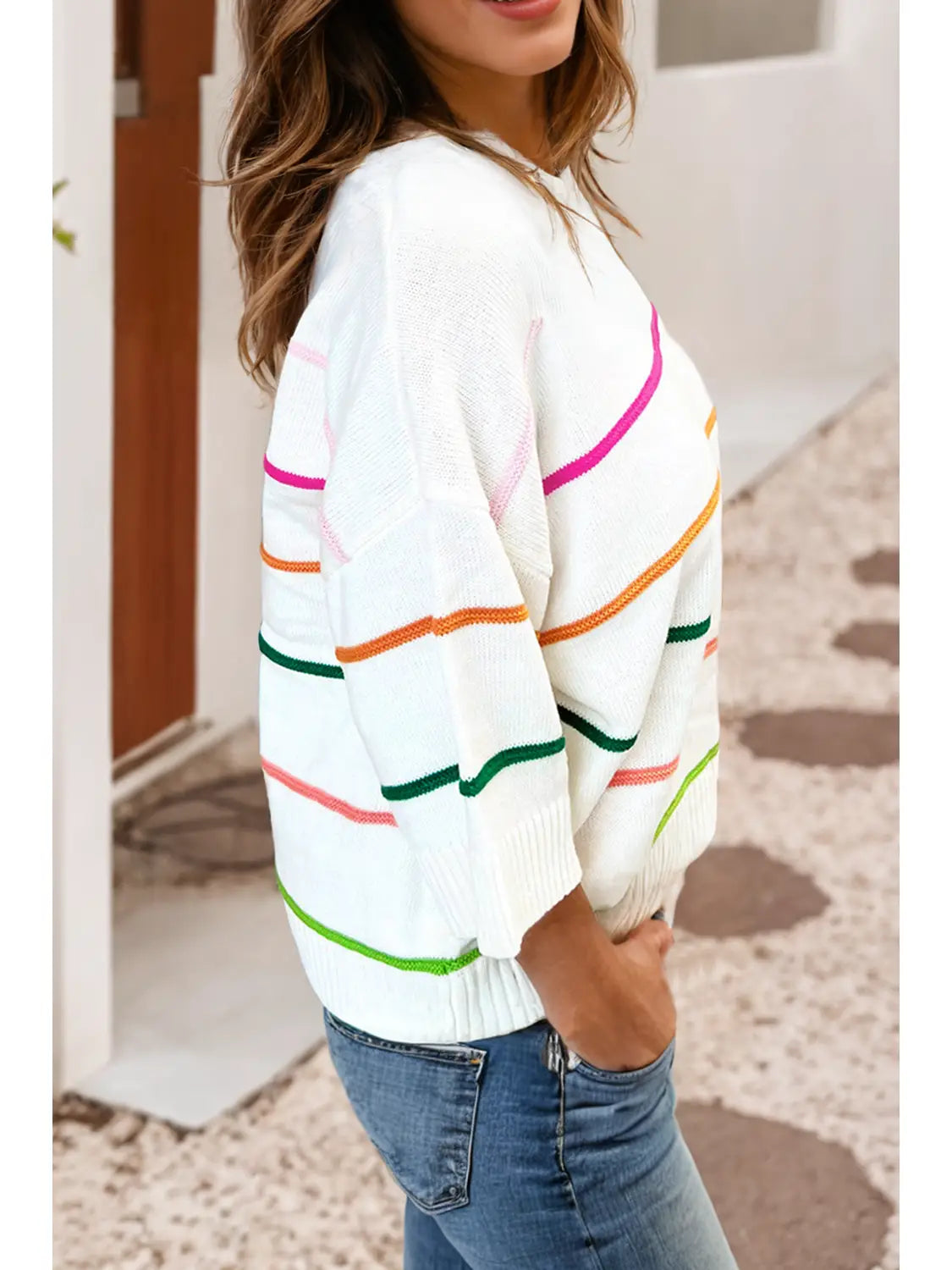 Color Stripe Half Sleeve