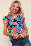 Ruffle Floral Beauty in Navy