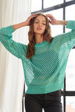 Green Sparkle Fishnet Sweater