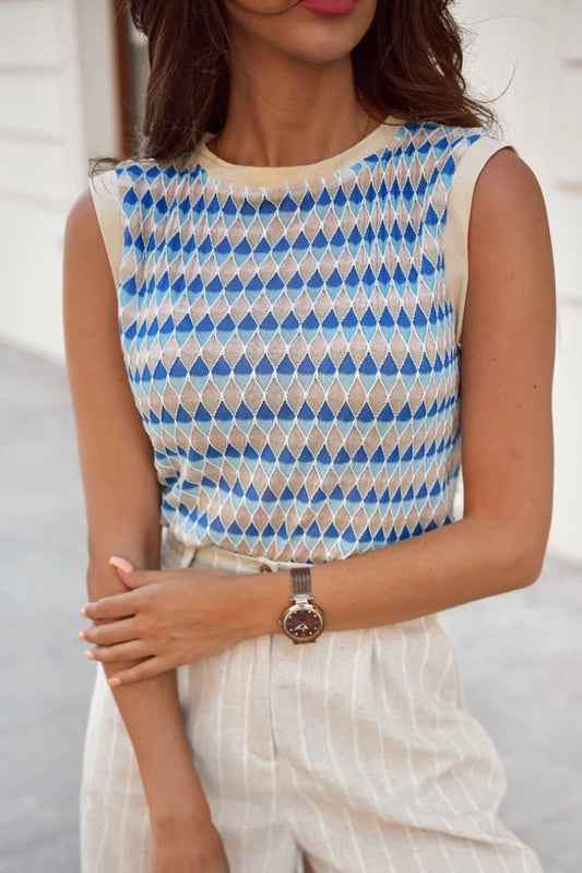 Blue Geo Tank Top