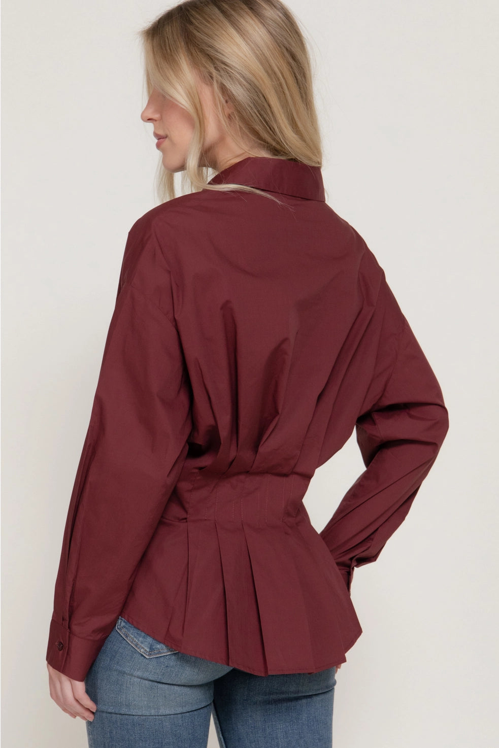 Burgundy Poplin Shirt