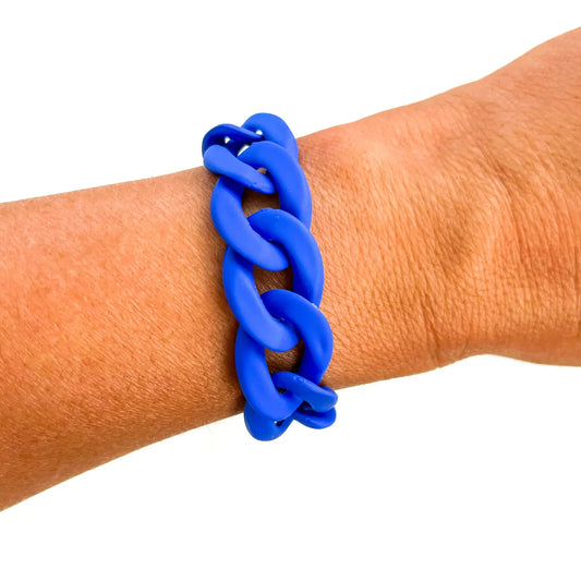Matte Blue Chain Bracelet