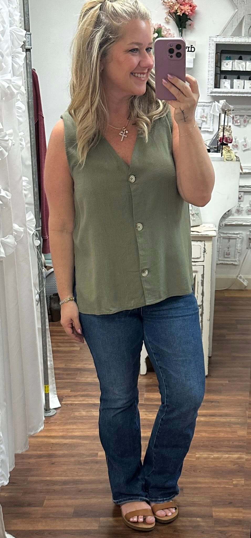 The Kelsey Vest in Olive (FINAL SALE ITEM)