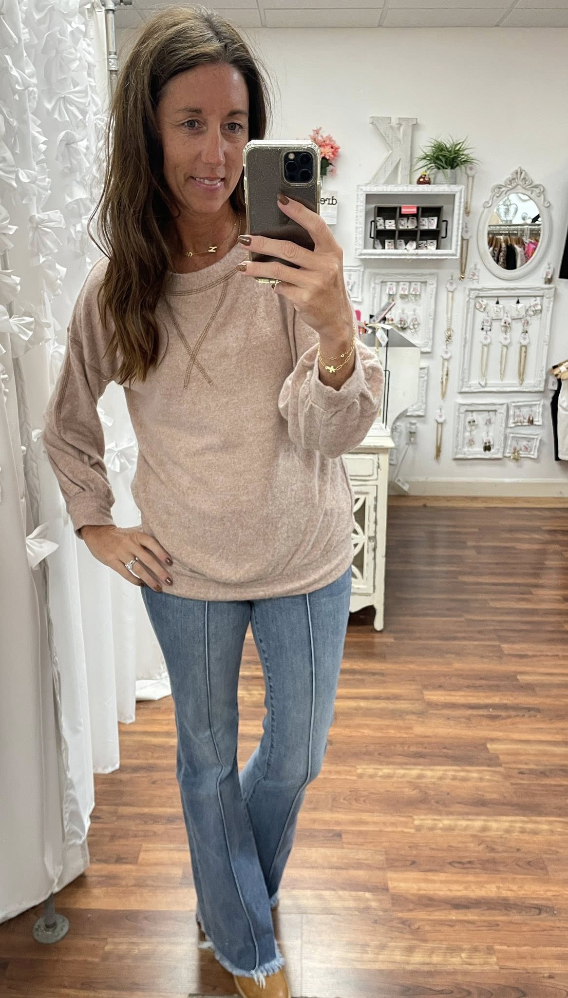 Taupe Haven Hacci Top