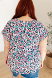 Lizzy Cap Sleeve Top in Navy and Hot Pink Floral (ONLINE EXCLUSIVE)