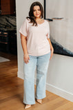Frequently Asked Questions V-Neck Top in Blush (ONLINE EXCLUSIVE)