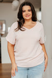 Frequently Asked Questions V-Neck Top in Blush (ONLINE EXCLUSIVE)