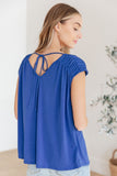 Ruched Cap Sleeve Top in Royal Blue (ONLINE EXCLUSIVE)