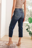 Judy Blue Whitney High Rise Distressed Wide Leg Crop Jeans (ONLINE EXCLUSIVE)